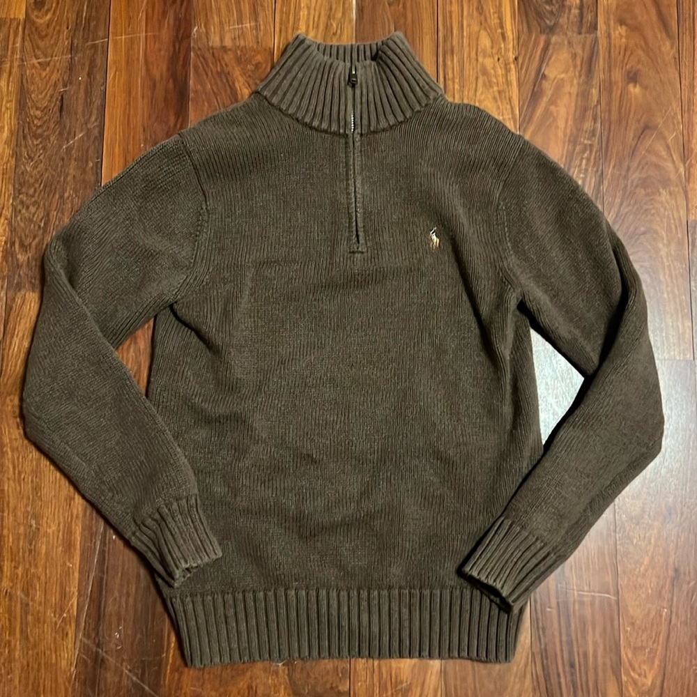 Polo by Ralph Lauren 1/4 ZIP Chocolate  Sweater